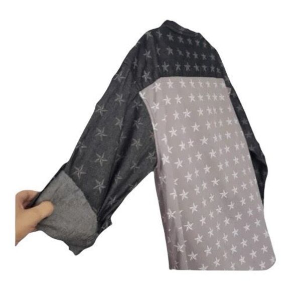 Ditch Plains Roll Tab Long Sleeve Button Front Black Printed Western Shirt M - Picture 6 of 12